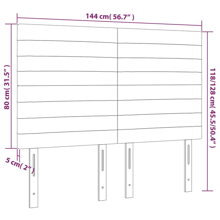 Tăblie de pat cu LED, gri închis, 144x5x118/128 cm, textil - WALTI WALTI