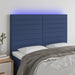 Tăblie de pat cu LED, albastru, 144x5x118/128 cm, textil - WALTI WALTI