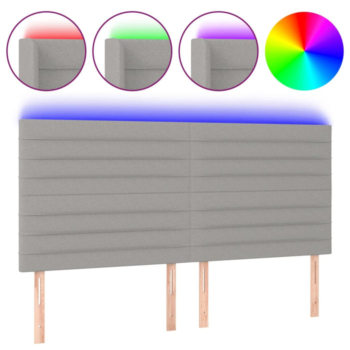 Tăblie de pat cu LED, gri deschis, 160x5x118/128 cm, textil - WALTI WALTI