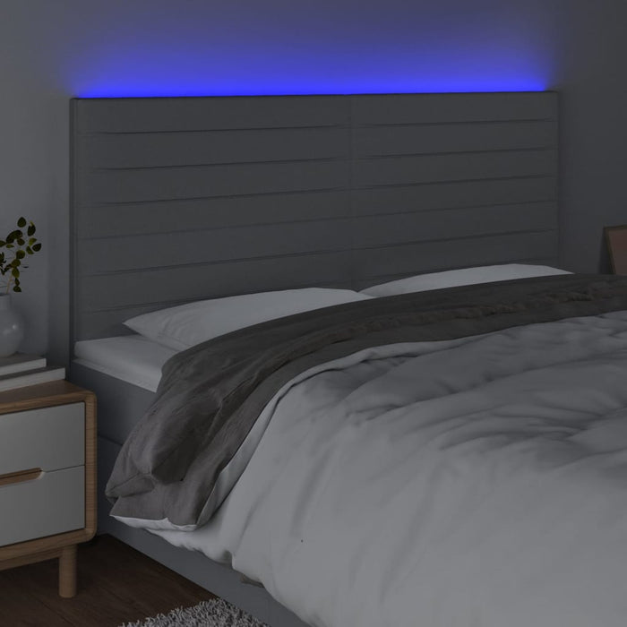 Tăblie de pat cu LED, gri deschis, 160x5x118/128 cm, textil - WALTI WALTI