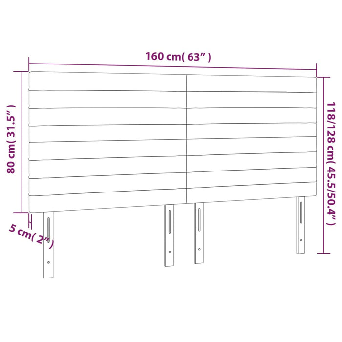 Tăblie de pat cu LED, gri deschis, 160x5x118/128 cm, textil - WALTI WALTI