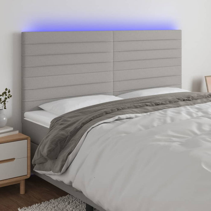 Tăblie de pat cu LED, gri deschis, 160x5x118/128 cm, textil - WALTI WALTI