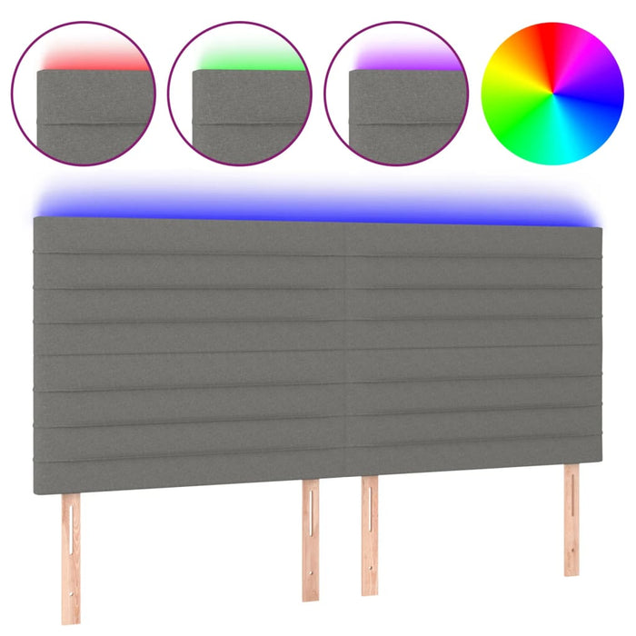 Tăblie de pat cu LED, gri închis, 180x5x118/128 cm, textil - WALTI WALTI