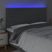Tăblie de pat cu LED, gri închis, 180x5x118/128 cm, textil - WALTI WALTI