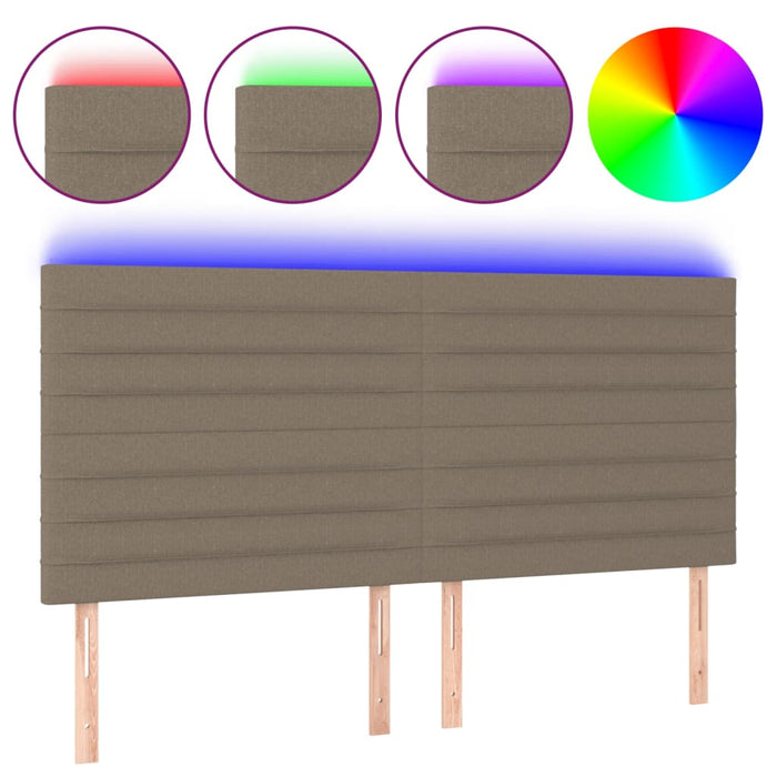 Tăblie de pat cu LED, gri taupe, 180x5x118/128 cm, textil - WALTI WALTI