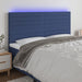 Tăblie de pat cu LED, albastru, 200x5x118/128 cm, textil - WALTI WALTI