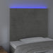 Tăblie de pat cu LED, gri deschis, 80x5x118/128 cm, catifea - WALTI WALTI