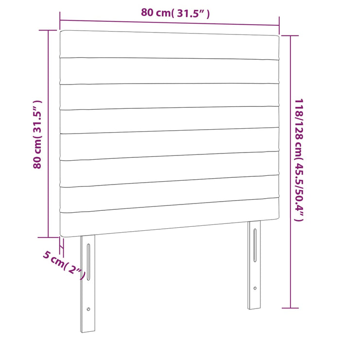 Tăblie de pat cu LED, gri deschis, 80x5x118/128 cm, catifea - WALTI WALTI