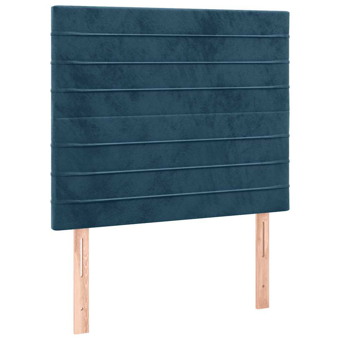 Tăblie de pat cu LED, albastru închis, 80x5x118/128cm, catifea - WALTI WALTI