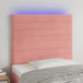 Tăblie de pat cu LED, roz, 80x5x118/128 cm, catifea - WALTI WALTI