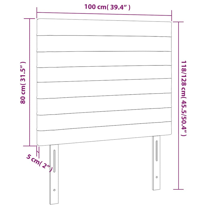 Tăblie de pat cu LED, albastru închis, 100x5x118/128cm, catifea - WALTI WALTI