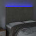 Tăblie de pat cu LED, gri deschis, 144x5x118/128 cm, catifea - WALTI WALTI