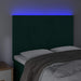 Tăblie de pat cu LED, verde închis, 144x5x118/128 cm, catifea - WALTI WALTI