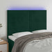Tăblie de pat cu LED, verde închis, 144x5x118/128 cm, catifea - WALTI WALTI