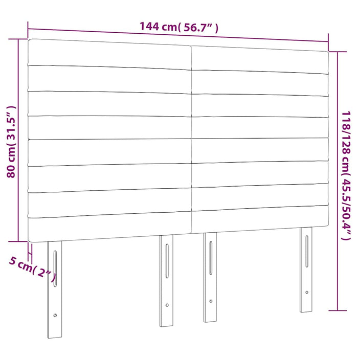 Tăblie de pat cu LED, albastru închis, 144x5x118/128cm, catifea - WALTI WALTI