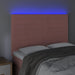 Tăblie de pat cu LED, roz, 144x5x118/128 cm, catifea - WALTI WALTI