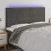 Tăblie de pat cu LED, gri închis, 160x5x118/128 cm, catifea - WALTI WALTI