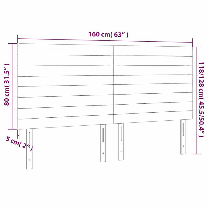 Tăblie de pat cu LED, verde închis, 160x5x118/128 cm, catifea - WALTI WALTI