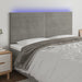 Tăblie de pat cu LED, gri deschis, 180x5x118/128 cm, catifea - WALTI WALTI
