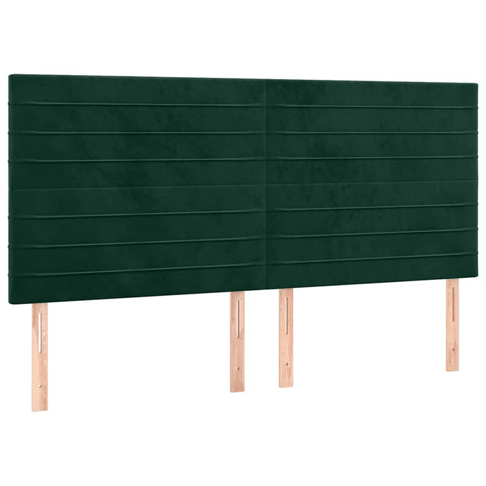 Tăblie de pat cu LED, verde închis, 180x5x118/128 cm, catifea - WALTI WALTI