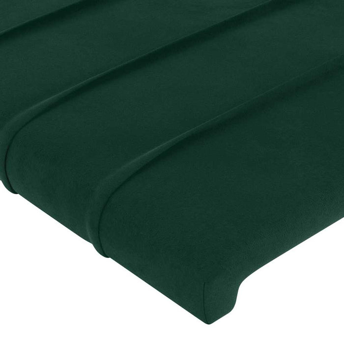 Tăblie de pat cu LED, verde închis, 180x5x118/128 cm, catifea - WALTI WALTI
