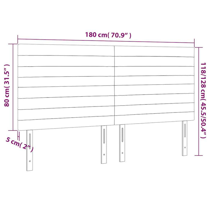 Tăblie de pat cu LED, verde închis, 180x5x118/128 cm, catifea - WALTI WALTI