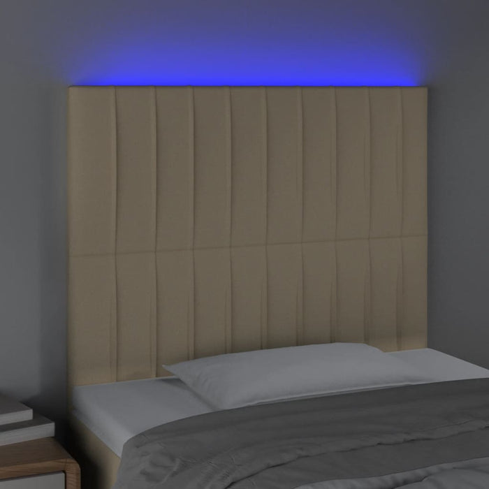 Tăblie de pat cu LED, crem, 80x5x118/128 cm, textil - WALTI WALTI