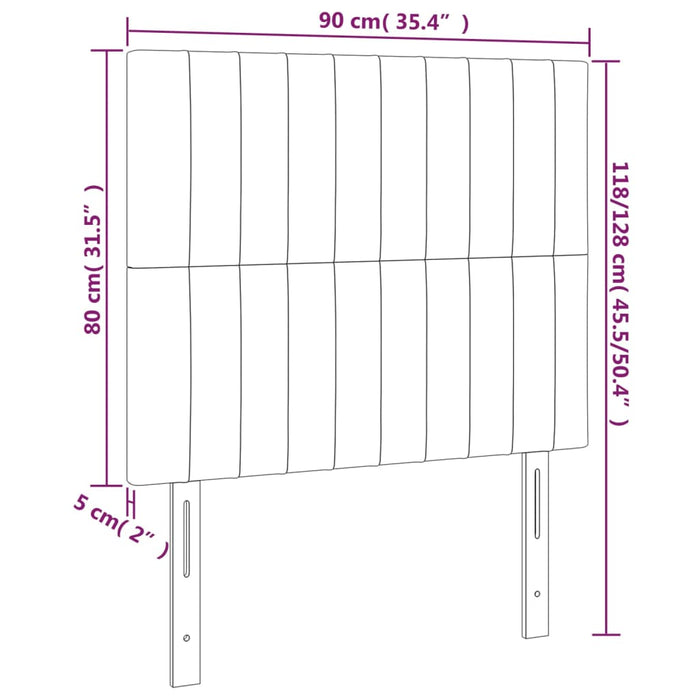 Tăblie de pat cu LED, crem, 90x5x118/128 cm, textil WALTI