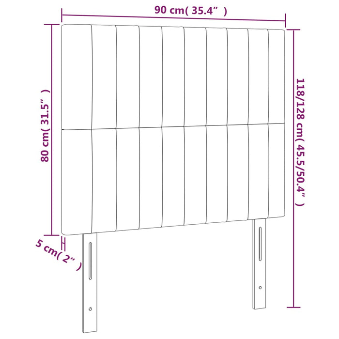 Tăblie de pat cu LED, albastru, 90x5x118/128 cm, textil - WALTI WALTI
