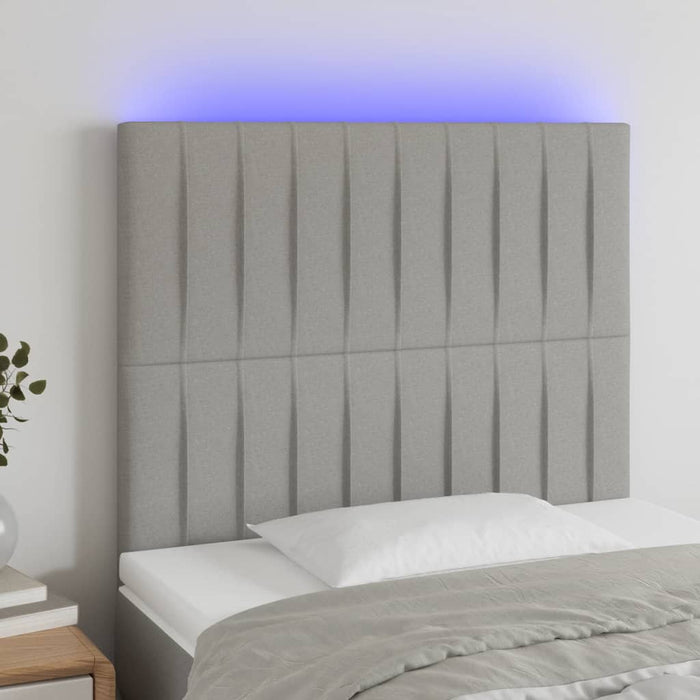 Tăblie de pat cu LED, gri deschis, 100x5x118/128 cm, textil - WALTI WALTI