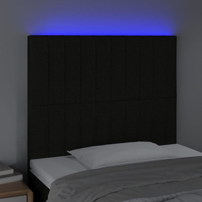 Tăblie de pat cu LED, negru, 100x5x118/128 cm, textil - WALTI WALTI