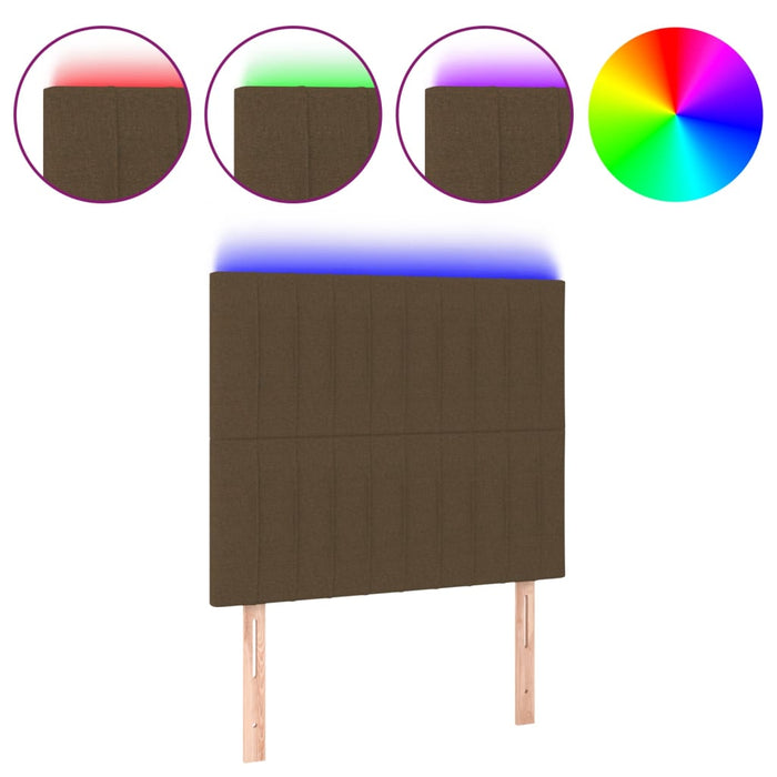 Tăblie de pat cu LED, maro închis, 100x5x118/128 cm, textil - WALTI WALTI