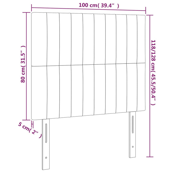 Tăblie de pat cu LED, crem, 100x5x118/128 cm, textil - WALTI WALTI