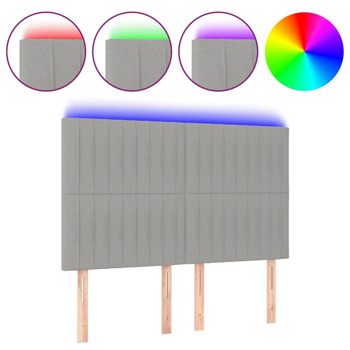 Tăblie de pat cu LED, gri deschis, 144x5x118/128 cm, textil - WALTI WALTI