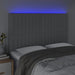 Tăblie de pat cu LED, gri deschis, 144x5x118/128 cm, textil - WALTI WALTI