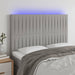 Tăblie de pat cu LED, gri deschis, 144x5x118/128 cm, textil - WALTI WALTI