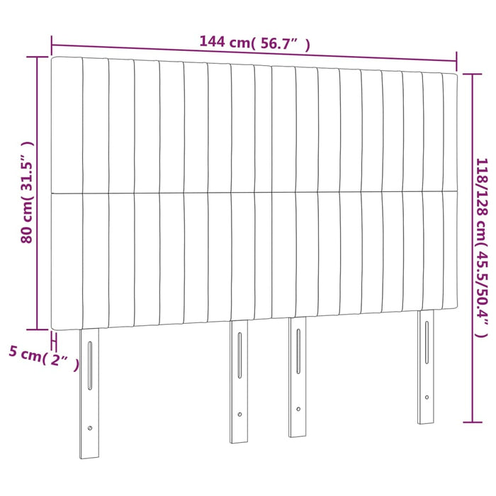 Tăblie de pat cu LED, gri închis, 144x5x118/128 cm, textil - WALTI WALTI