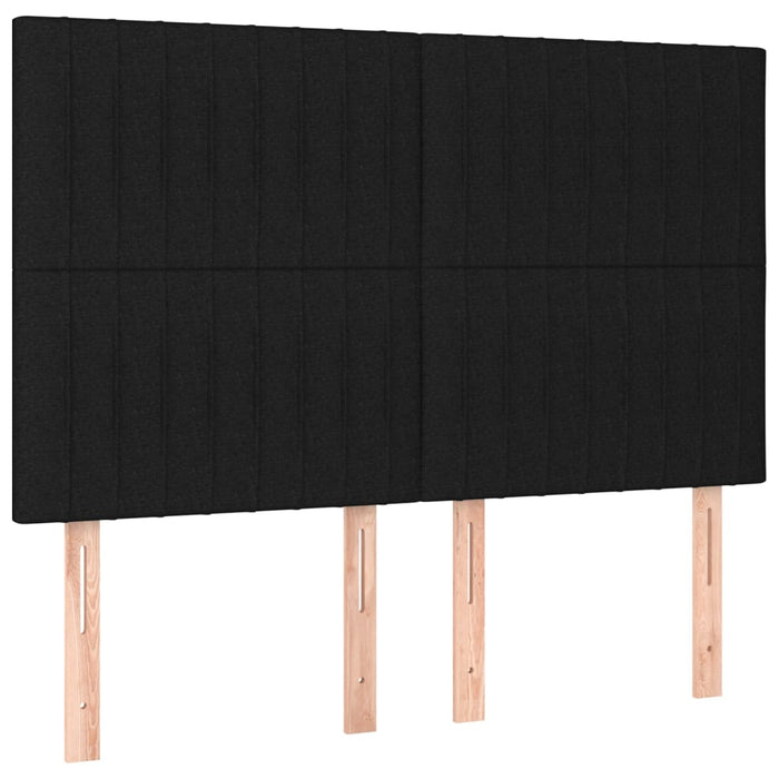 Tăblie de pat cu LED, negru, 144x5x118/128 cm, textil - WALTI WALTI