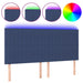 Tăblie de pat cu LED, albastru, 160x5x118/128 cm, textil - WALTI WALTI