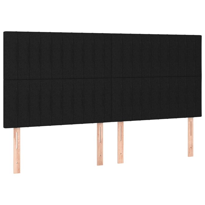 Tăblie de pat cu LED, negru, 180x5x118/128 cm, textil - WALTI WALTI