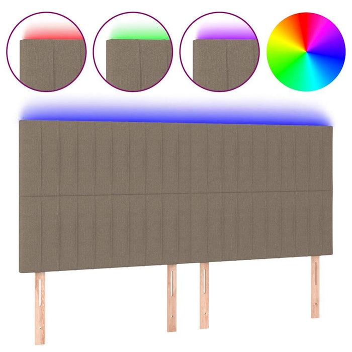 Tăblie de pat cu LED, gri taupe, 180x5x118/128 cm, textil - WALTI WALTI