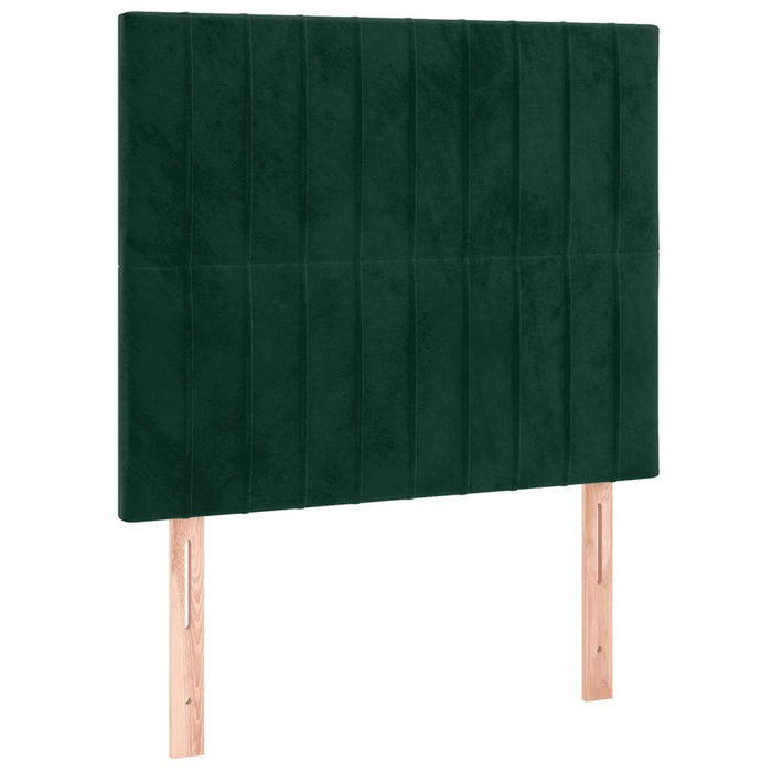 Tăblie de pat cu LED, verde închis, 80x5x118/128 cm, catifea - WALTI WALTI