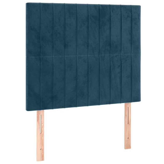 Tăblie de pat cu LED, albastru închis, 80x5x118/128cm, catifea - WALTI WALTI