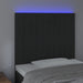 Tăblie de pat cu LED, negru, 90x5x118/128 cm, catifea - WALTI WALTI