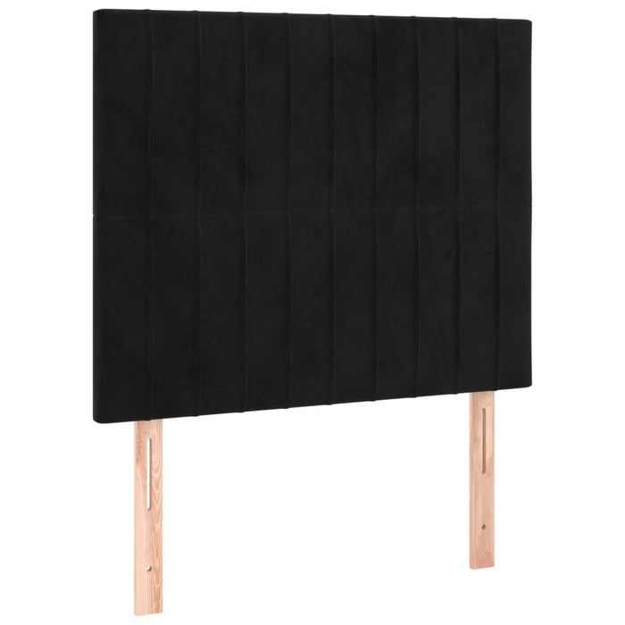 Tăblie de pat cu LED, negru, 90x5x118/128 cm, catifea - WALTI WALTI