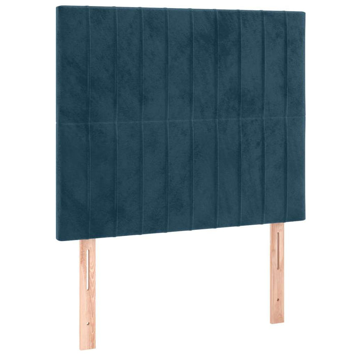 Tăblie de pat cu LED, albastru închis, 90x5x118/128 cm, catifea - WALTI WALTI