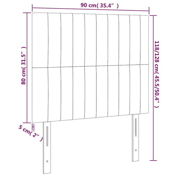 Tăblie de pat cu LED, albastru închis, 90x5x118/128 cm, catifea - WALTI WALTI