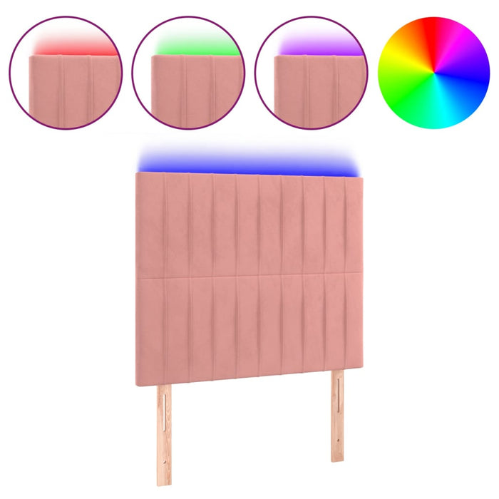 Tăblie de pat cu LED, roz, 90x5x118/128 cm, catifea - WALTI WALTI