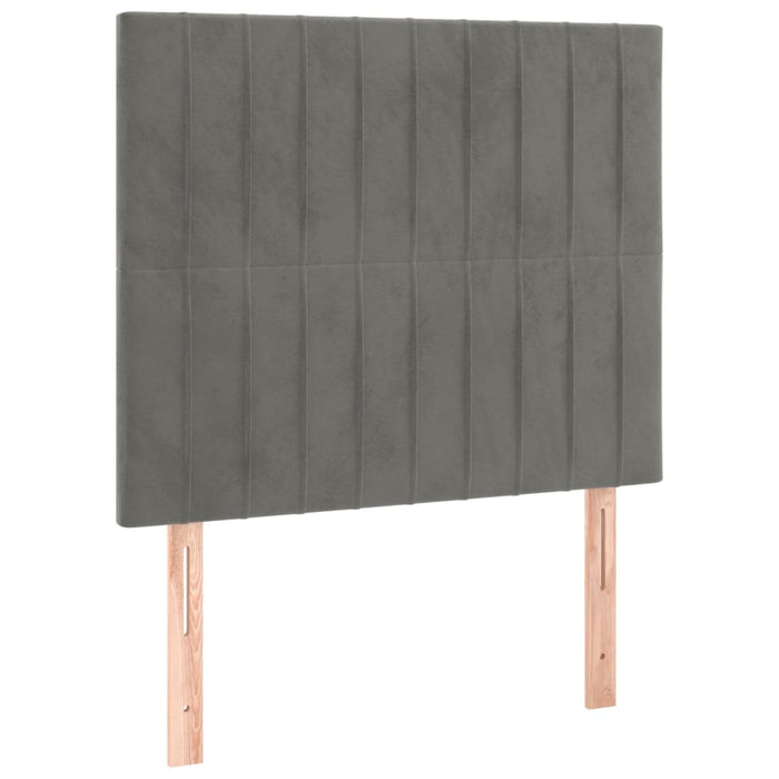 Tăblie de pat cu LED, gri deschis, 100x5x118/128 cm, catifea - WALTI WALTI