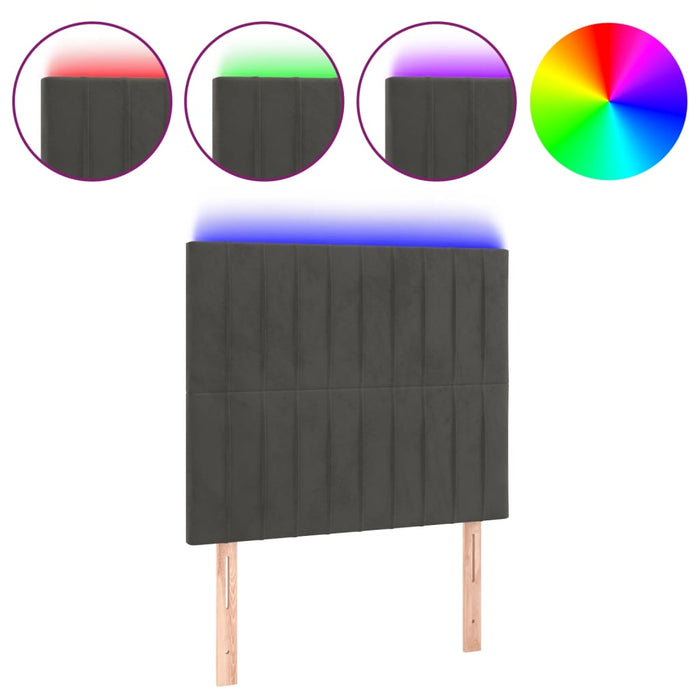 Tăblie de pat cu LED, gri închis, 100x5x118/128 cm, textil - WALTI WALTI